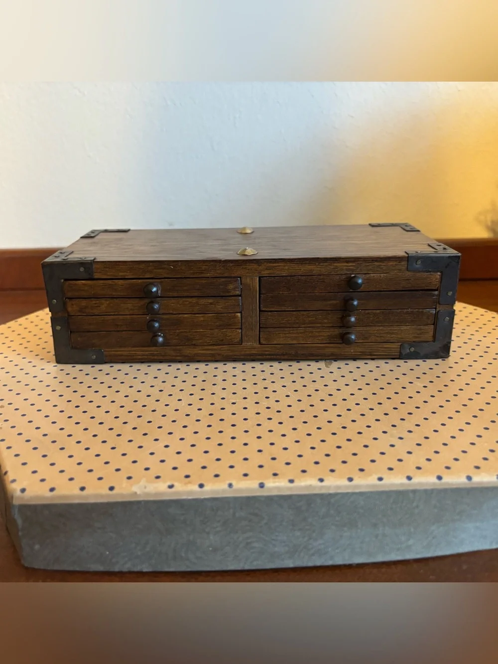 Vintage wooden coaster set